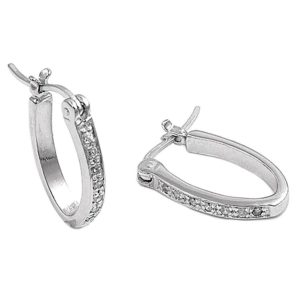 Oval Huggie Hoop Earrings