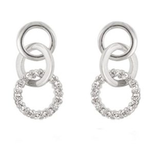 3 Mini Hooplet Silver Earrings