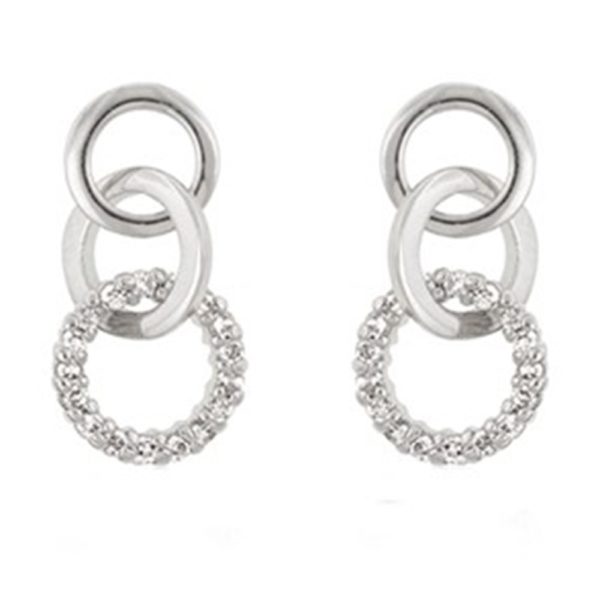 3 Mini Hooplet Silver Earrings