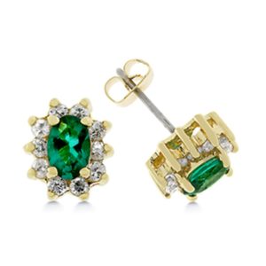 Emerald Flower Earrings