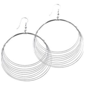 Layered Silver Hoop Earrings