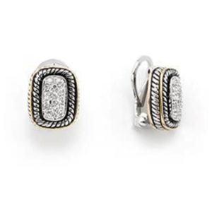 Pave CZ Cable Earrings