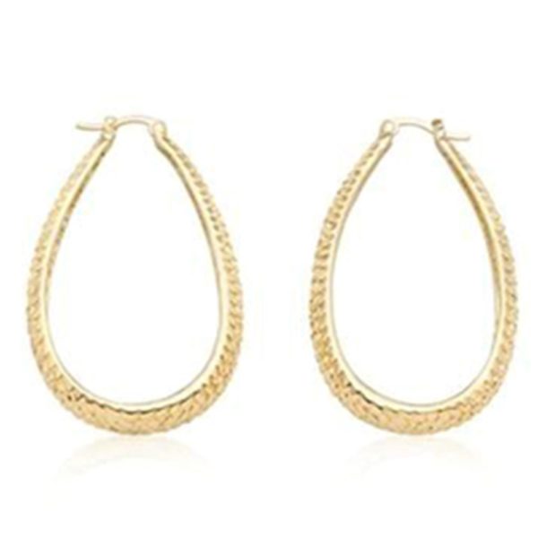 Textured Oval Hooplets Earrings