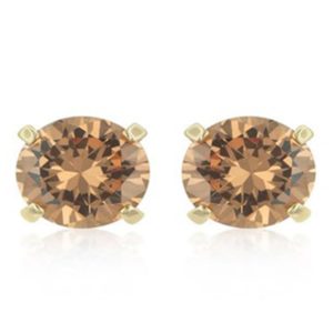 Simple Champagne Stud Earrings