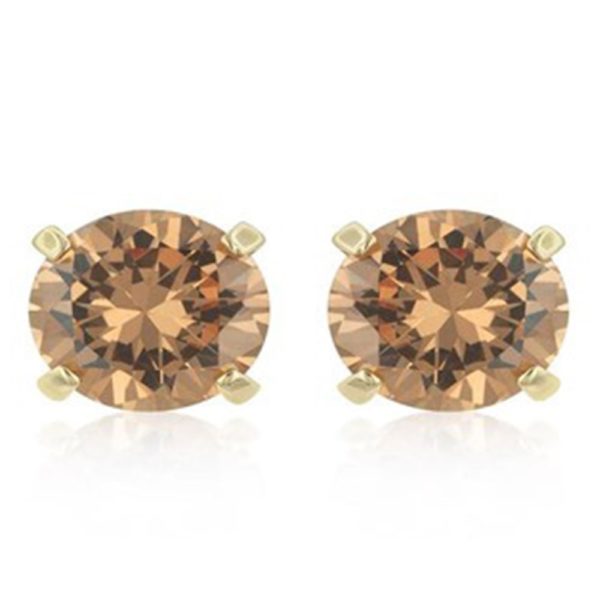 Simple Champagne Stud Earrings