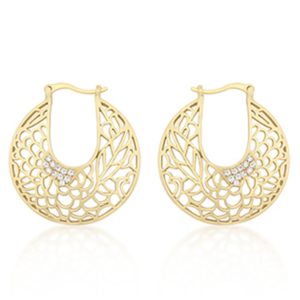 Matte Gold Floral Filigree Earrings