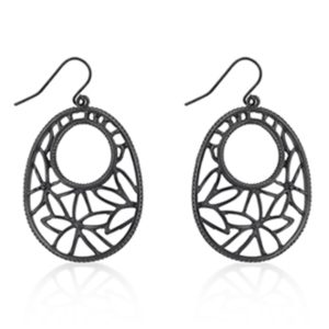 Hematite Plated Filigree Earrings