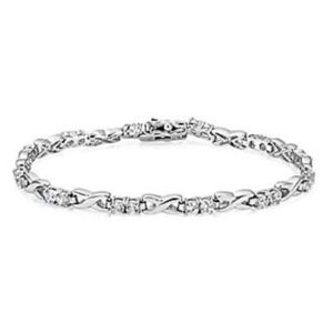 Alternating CZ Link Tennis Bracelet
