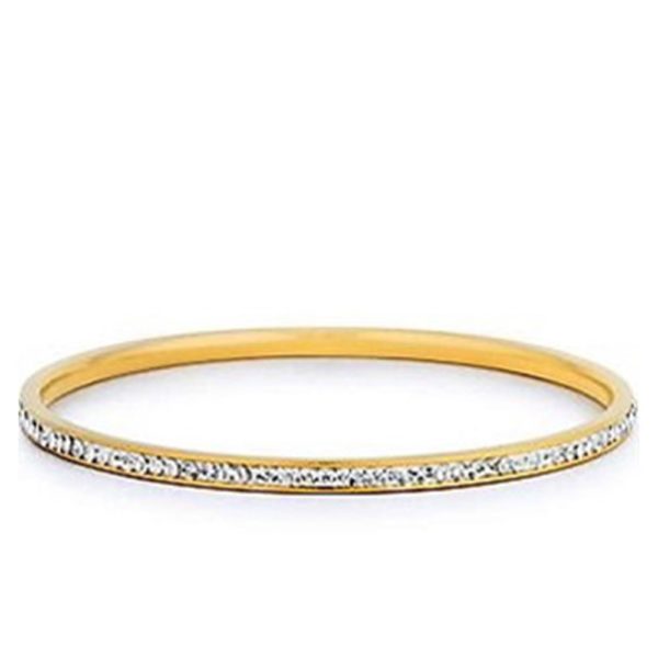 Bangle Bracelet -Gold Crystal