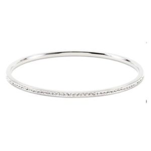 Bangle Bracelet – Silver Crystal