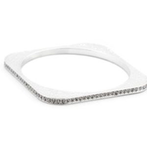 Hammered CZ Square Bangle