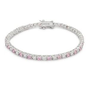 Lace Pink CZ Tennis Bracelet