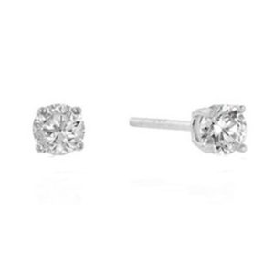 Round Cut CZ Stud Earrings