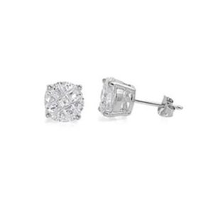 7mm Invisible CZ Stud Earrings