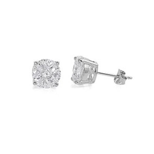 7mm Invisible CZ Stud Earrings