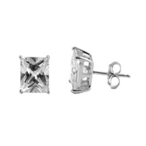 6mm Square CZ Stud Earrings