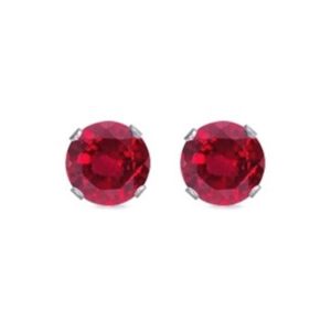 Ruby Round CZ Stud Earrings