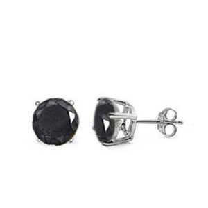 5mm Black CZ Stud Earrings