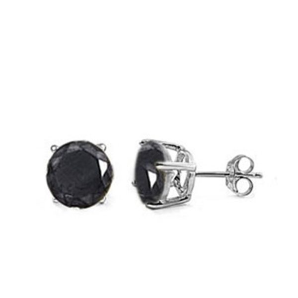 5mm Black CZ Stud Earrings