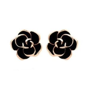Black Flower Earrings