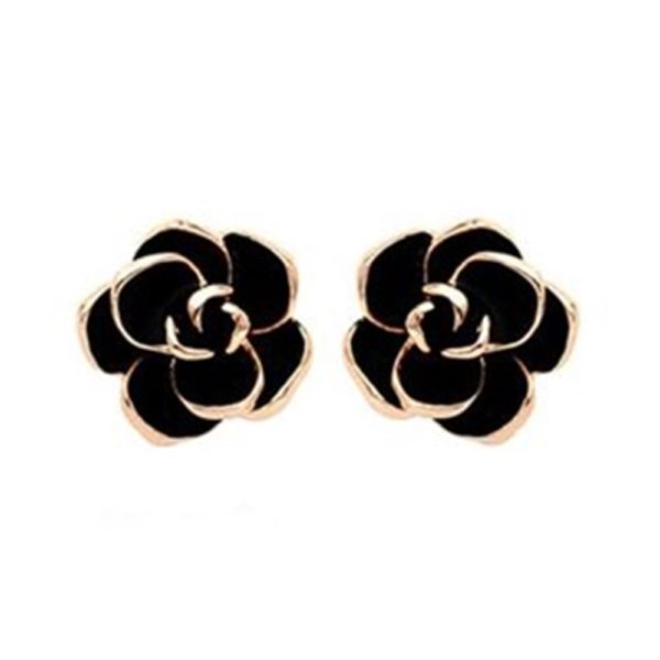 Black Flower Earrings