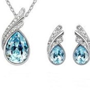Silver & Turquoise Earring & Necklace Set