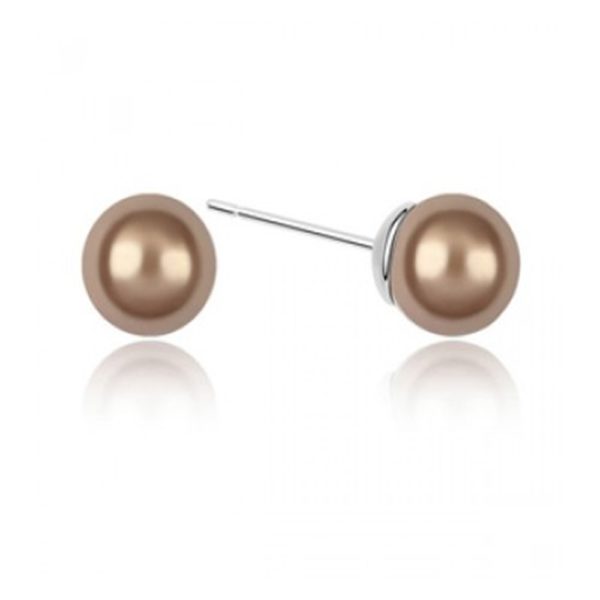 Pearl Stud Earrings (Bronze)