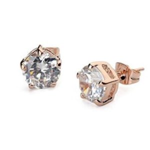 Rose Gold CZ Stud Earrings