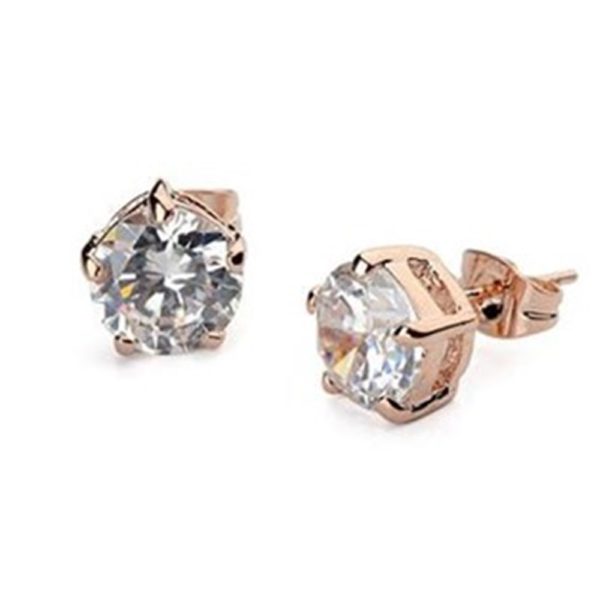 Rose Gold CZ Stud Earrings