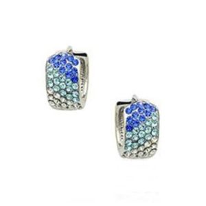 Blue Huggie Earrings