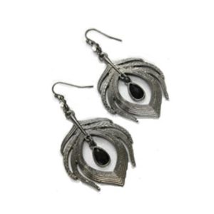 Black Hematite Leaf Earrings