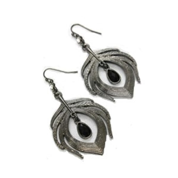 Black Hematite Leaf Earrings